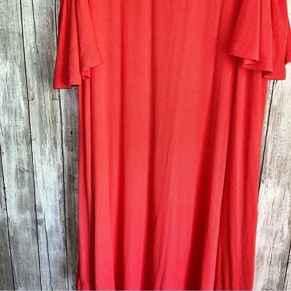 Umgee Pink Ribbed Open Shoulder Dress - Picture 4 of 5